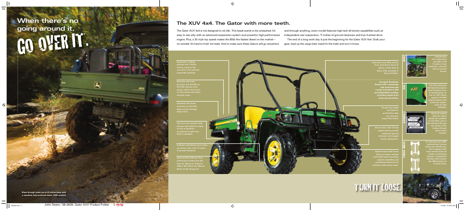 When there’s no going around it, The xuv 4x4. the gator with more teeth | John Deere Gator XUV 850D User Manual | Page 2 / 2