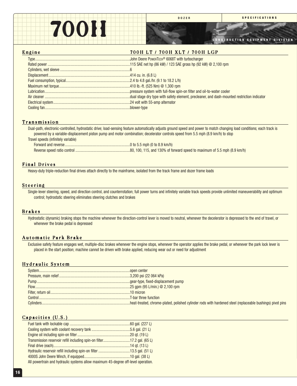 John Deere 700H XLT User Manual | 5 pages