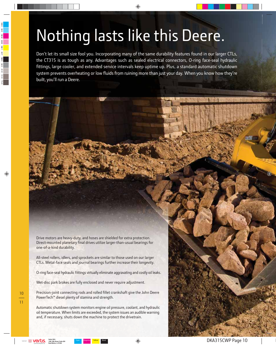 Nothing lasts like this deere | John Deere CT315 User Manual | Page 10 / 16
