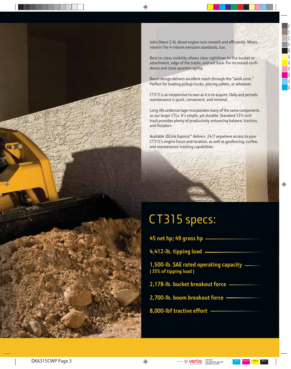 C t315 specs | John Deere CT315 User Manual | Page 3 / 16