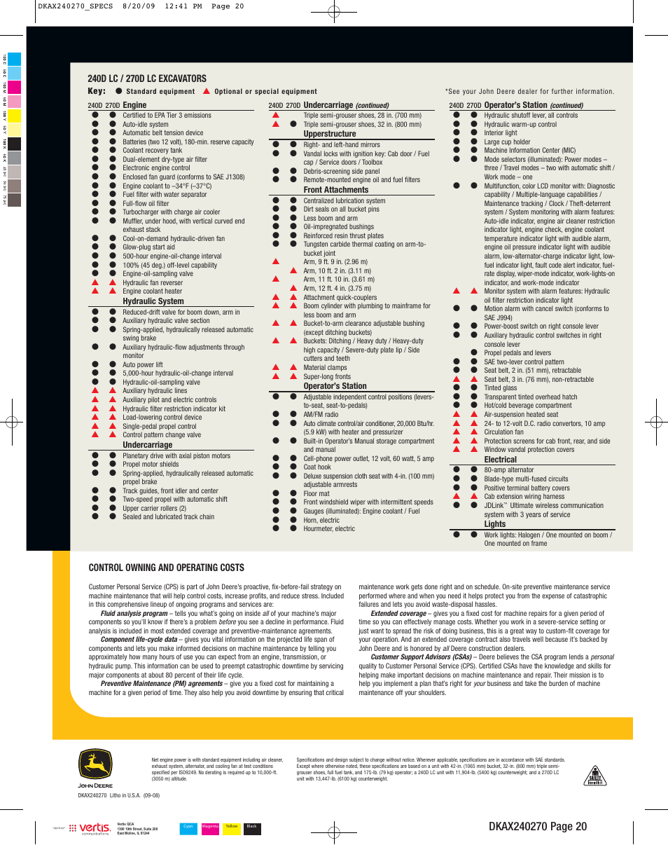 John Deere 270D LC User Manual | Page 20 / 20