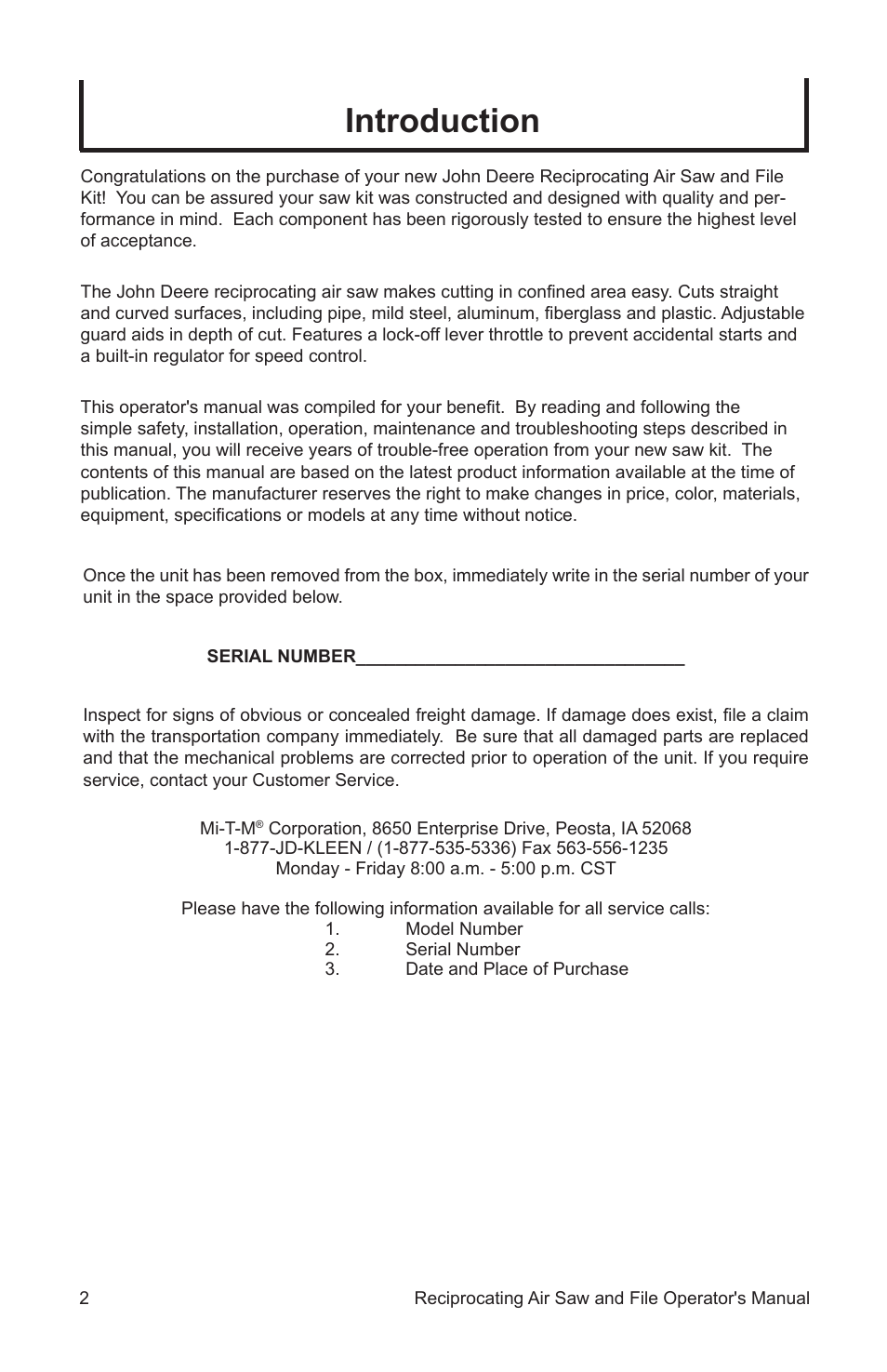 Introduction | John Deere AT-3402-J User Manual | Page 2 / 32