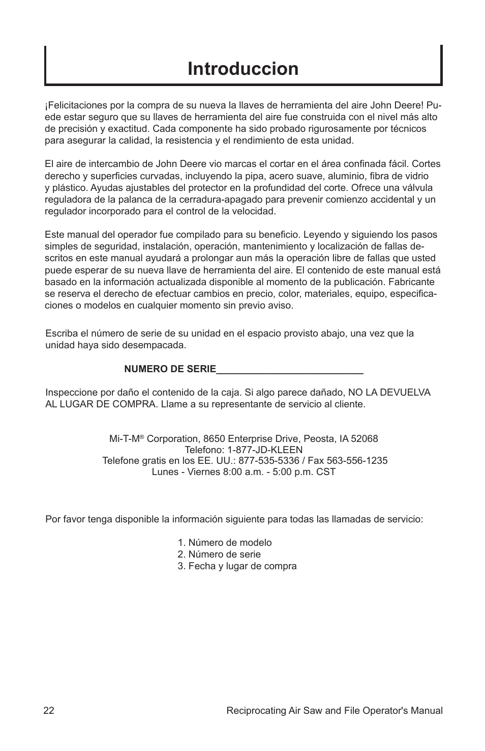 Introduccion | John Deere AT-3402-J User Manual | Page 22 / 32