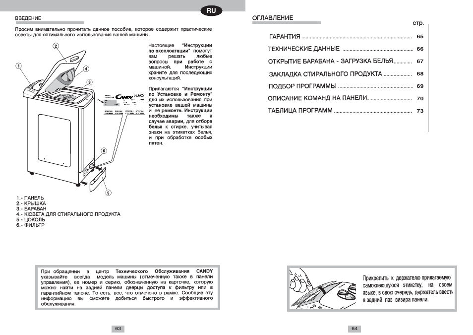 Candy CTS 55 T User Manual | Page 3 / 8