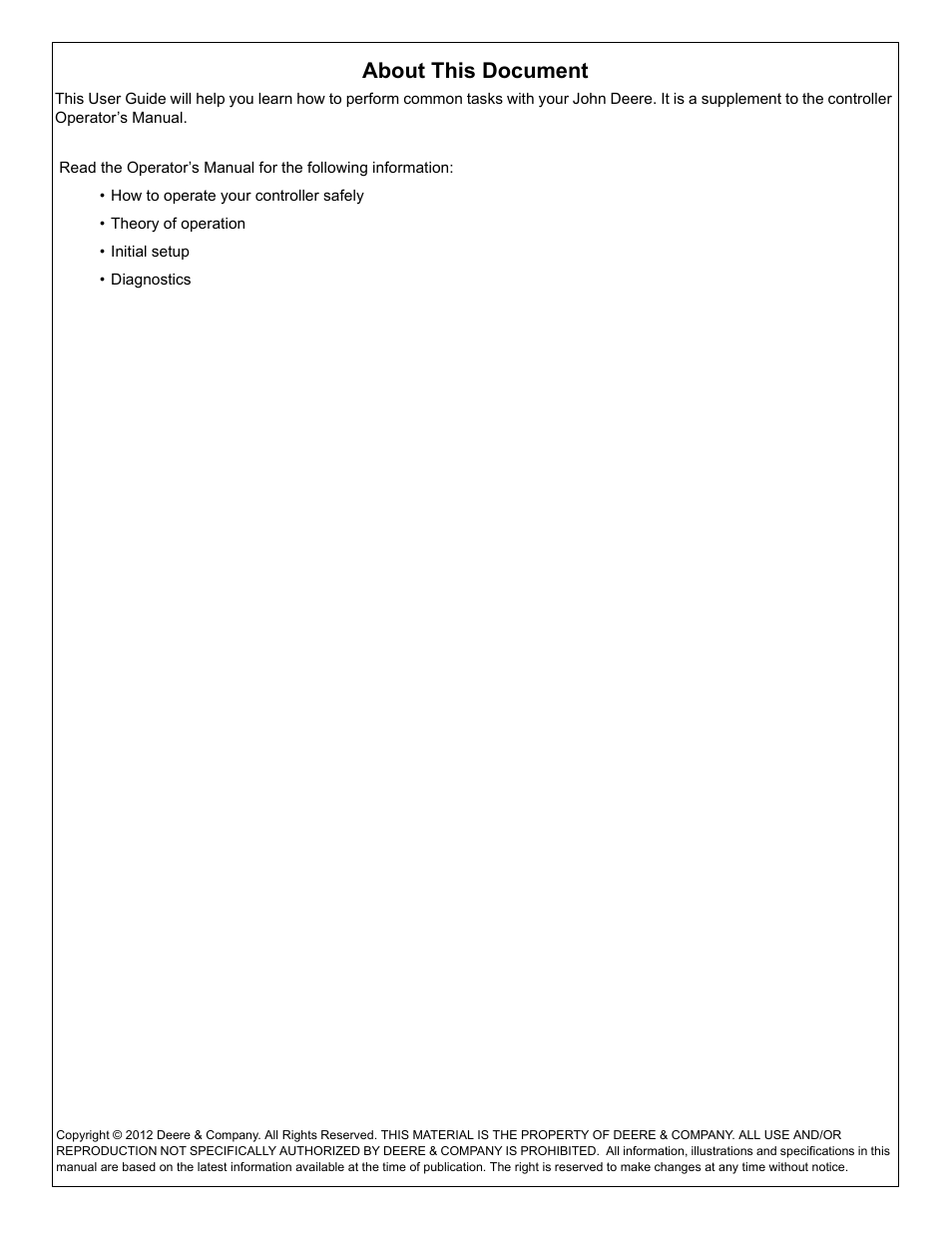 About this document | John Deere AGLOGIC MOBILE PC21882 User Manual | Page 2 / 14