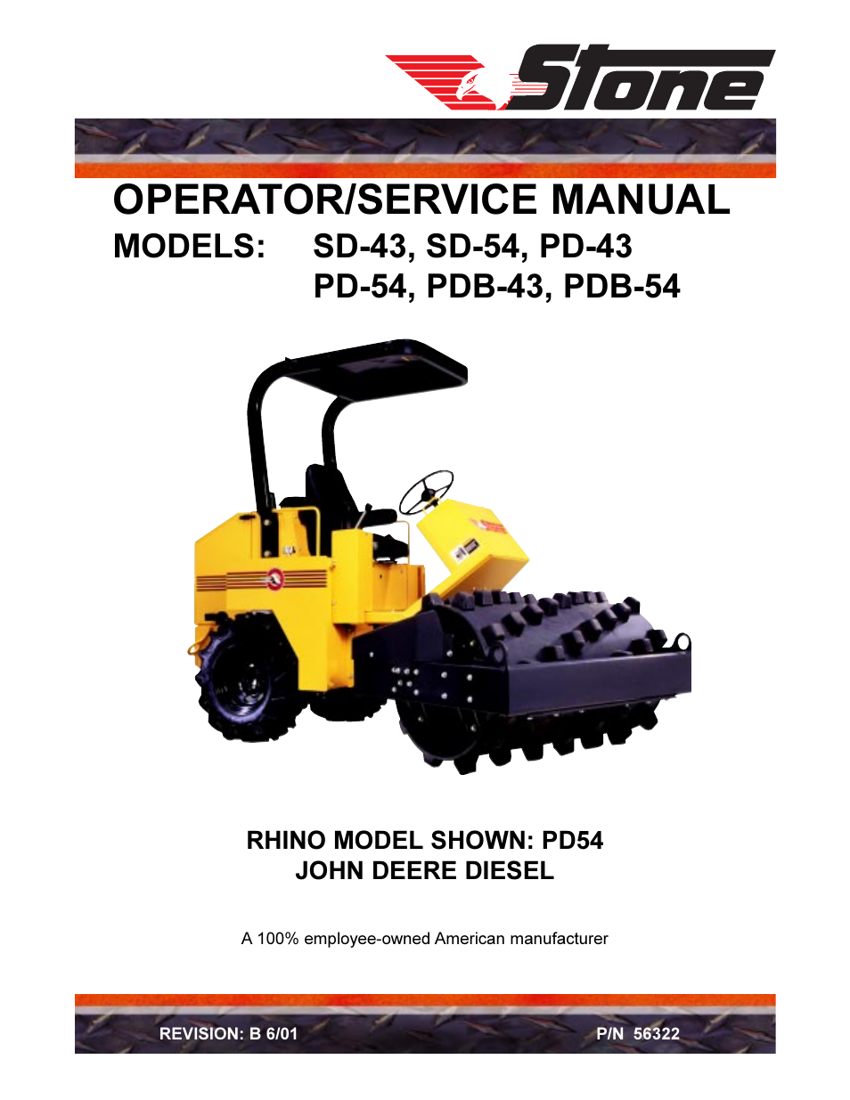 John Deere rhino pd54 User Manual | 97 pages
