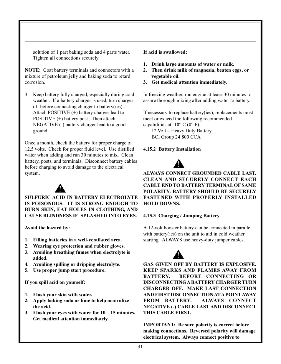 Warning, Maintenance | John Deere rhino pd54 User Manual | Page 41 / 97