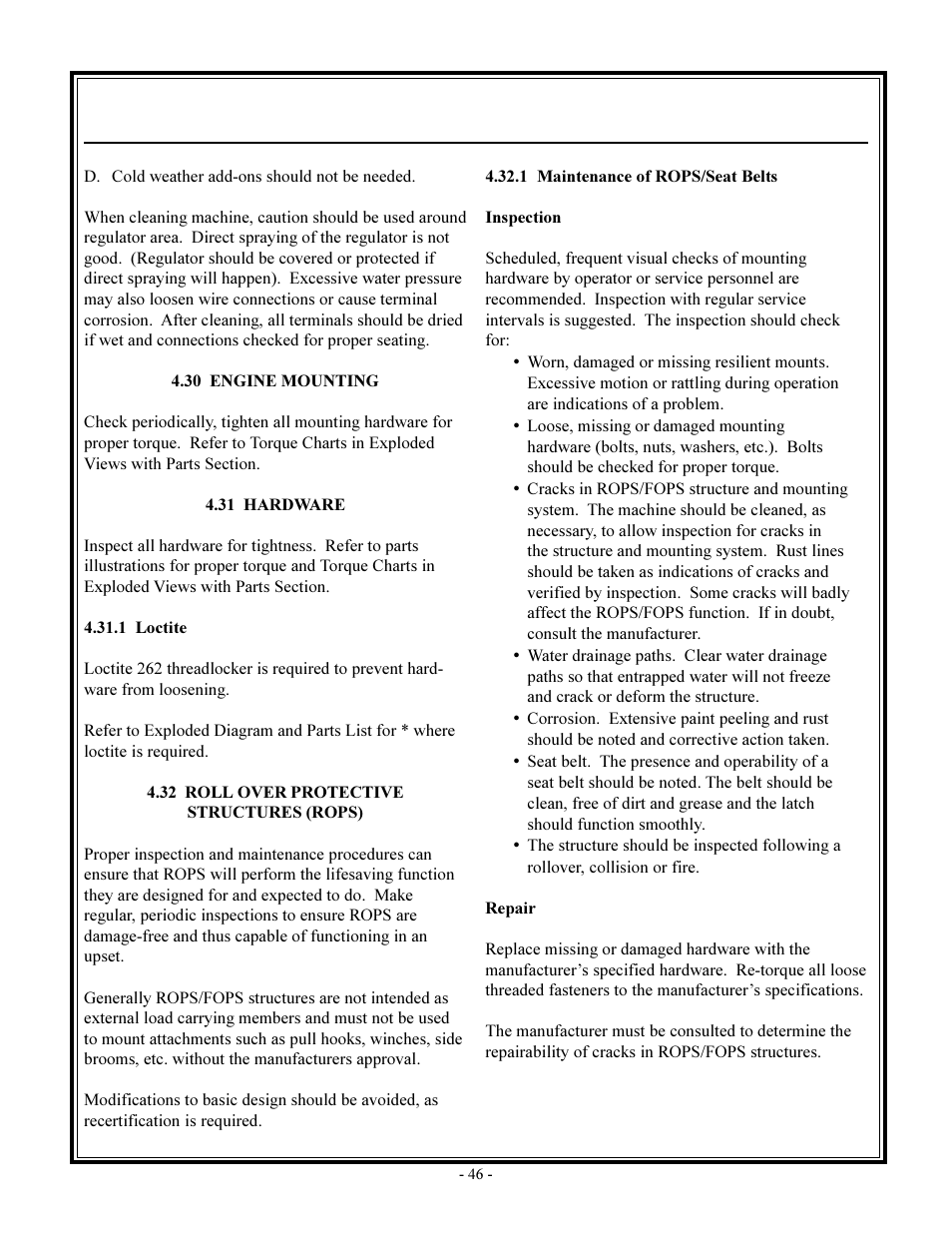 Maintenance | John Deere rhino pd54 User Manual | Page 46 / 97