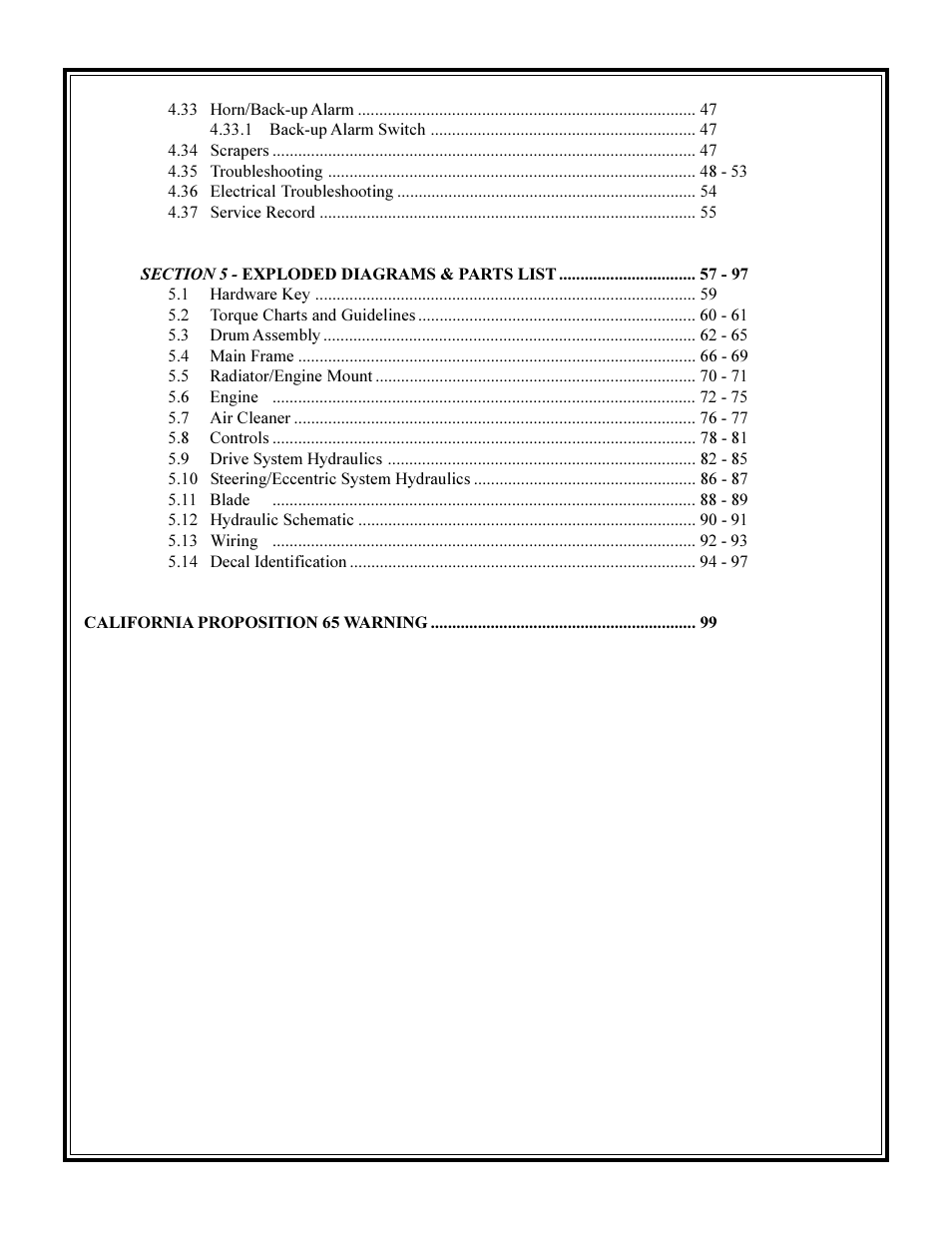 John Deere rhino pd54 User Manual | Page 5 / 97