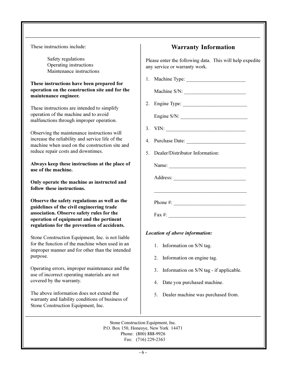 Foreword, Warranty information | John Deere rhino pd54 User Manual | Page 6 / 97