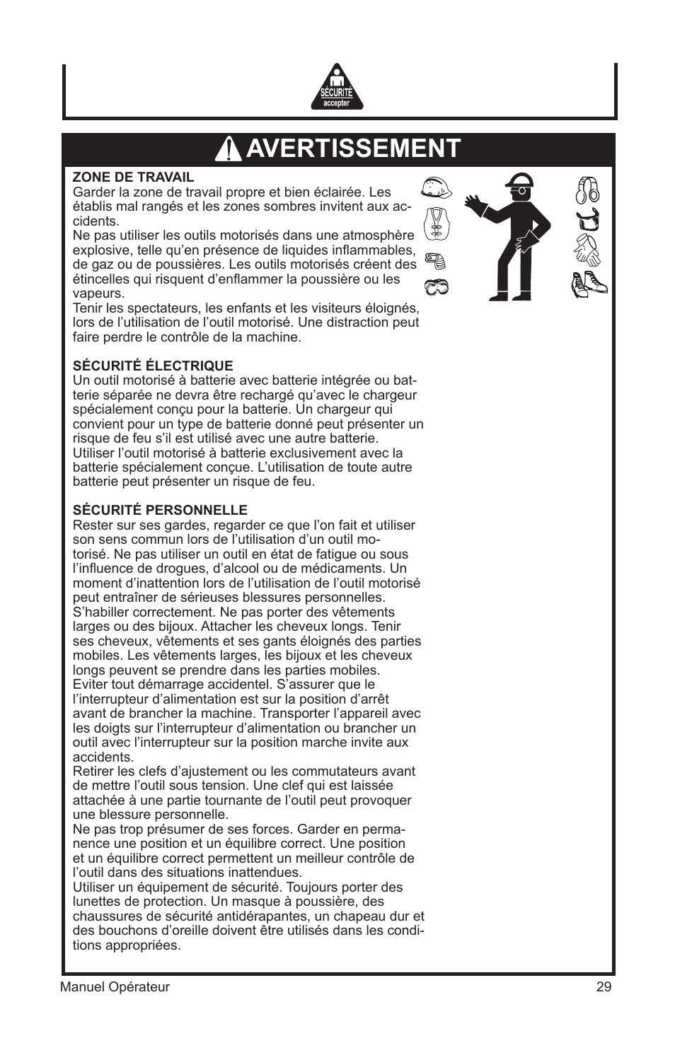 Avertissement | John Deere ET-3103-J User Manual | Page 29 / 76