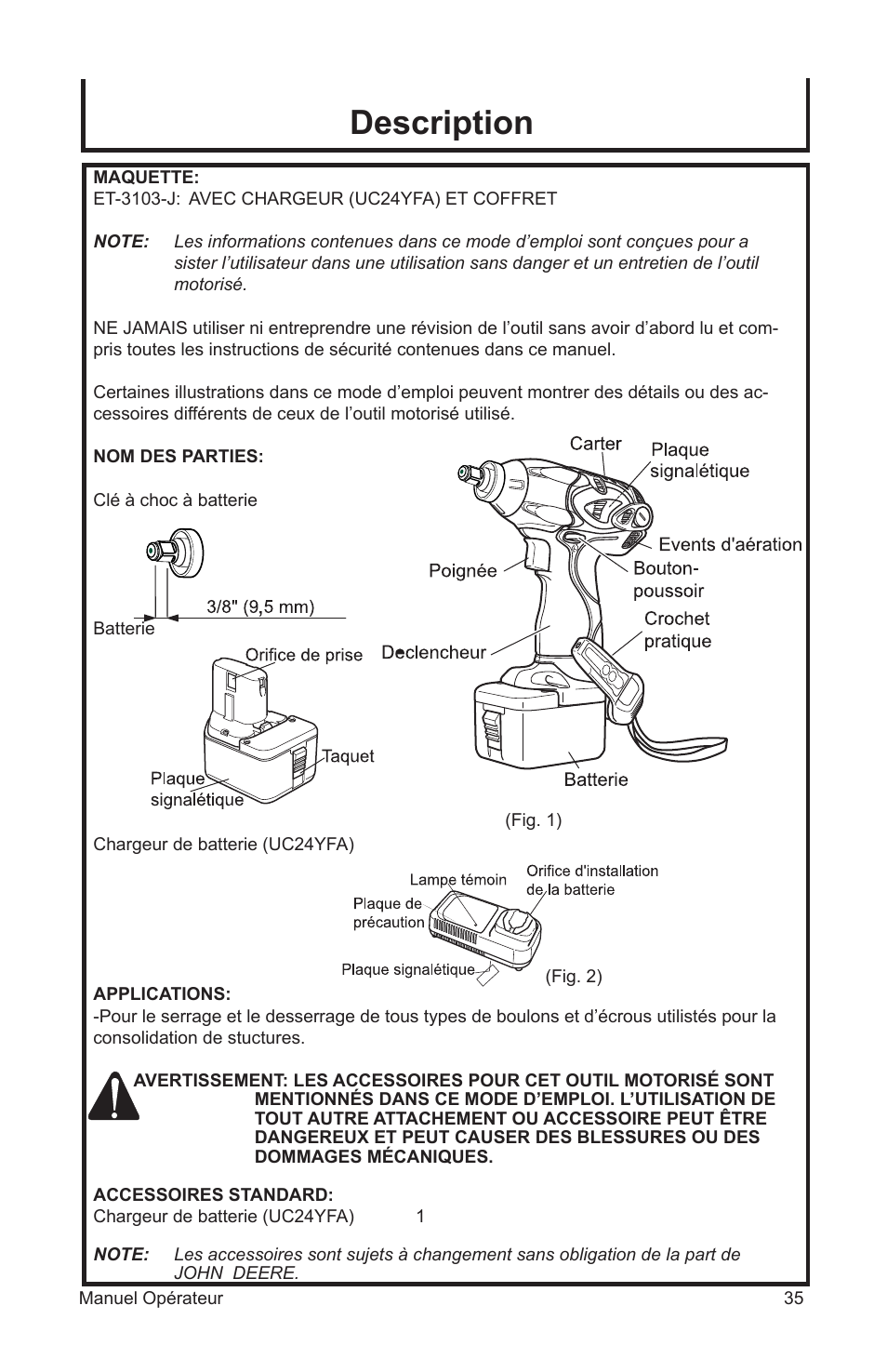 Description | John Deere ET-3103-J User Manual | Page 35 / 76