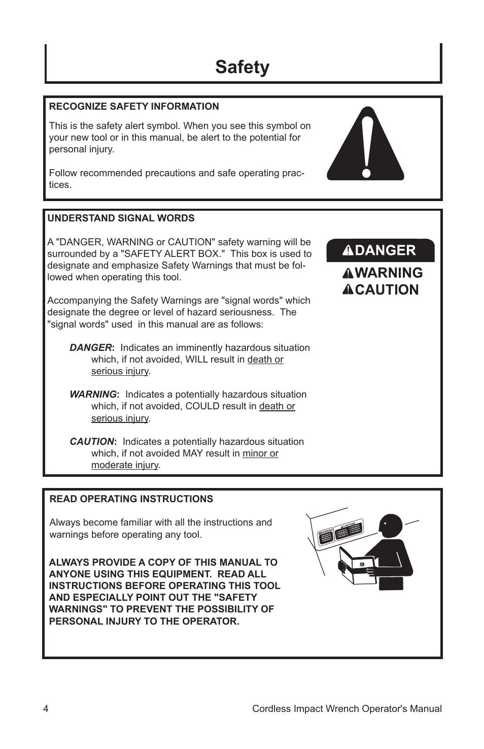 Safety | John Deere ET-3103-J User Manual | Page 4 / 76