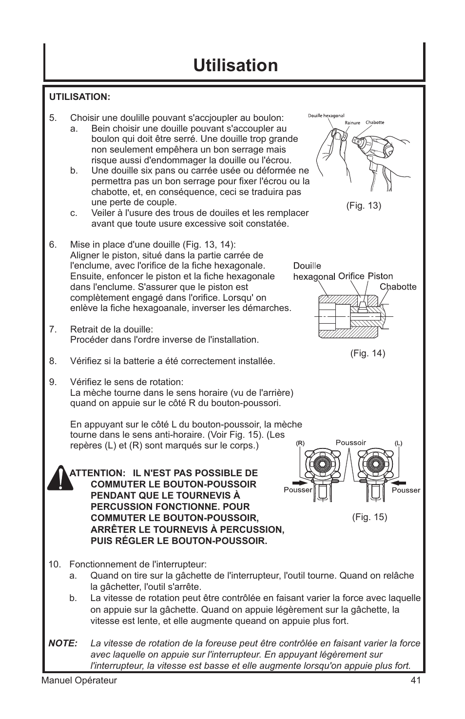 Utilisation | John Deere ET-3103-J User Manual | Page 41 / 76