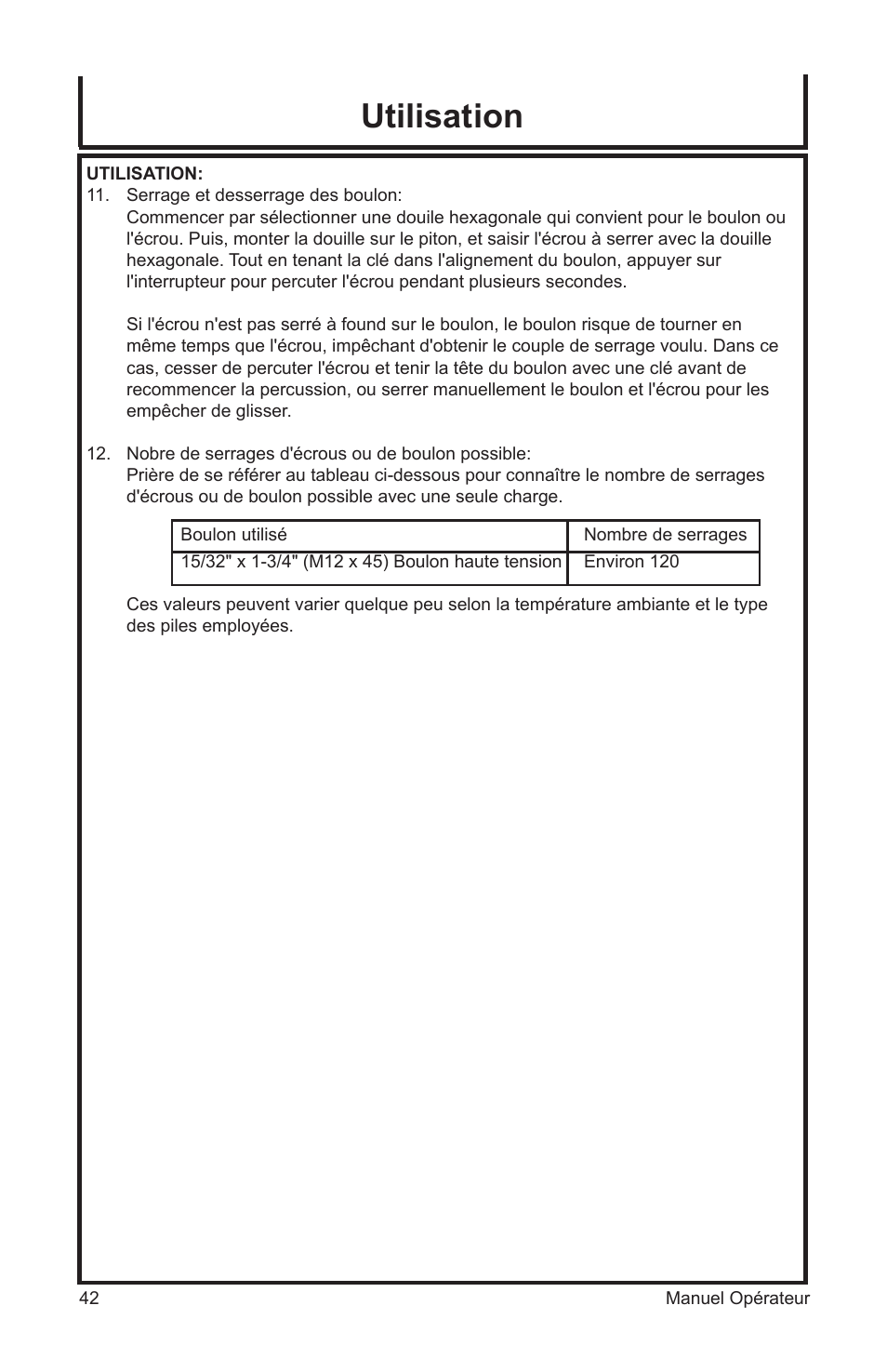 Utilisation | John Deere ET-3103-J User Manual | Page 42 / 76