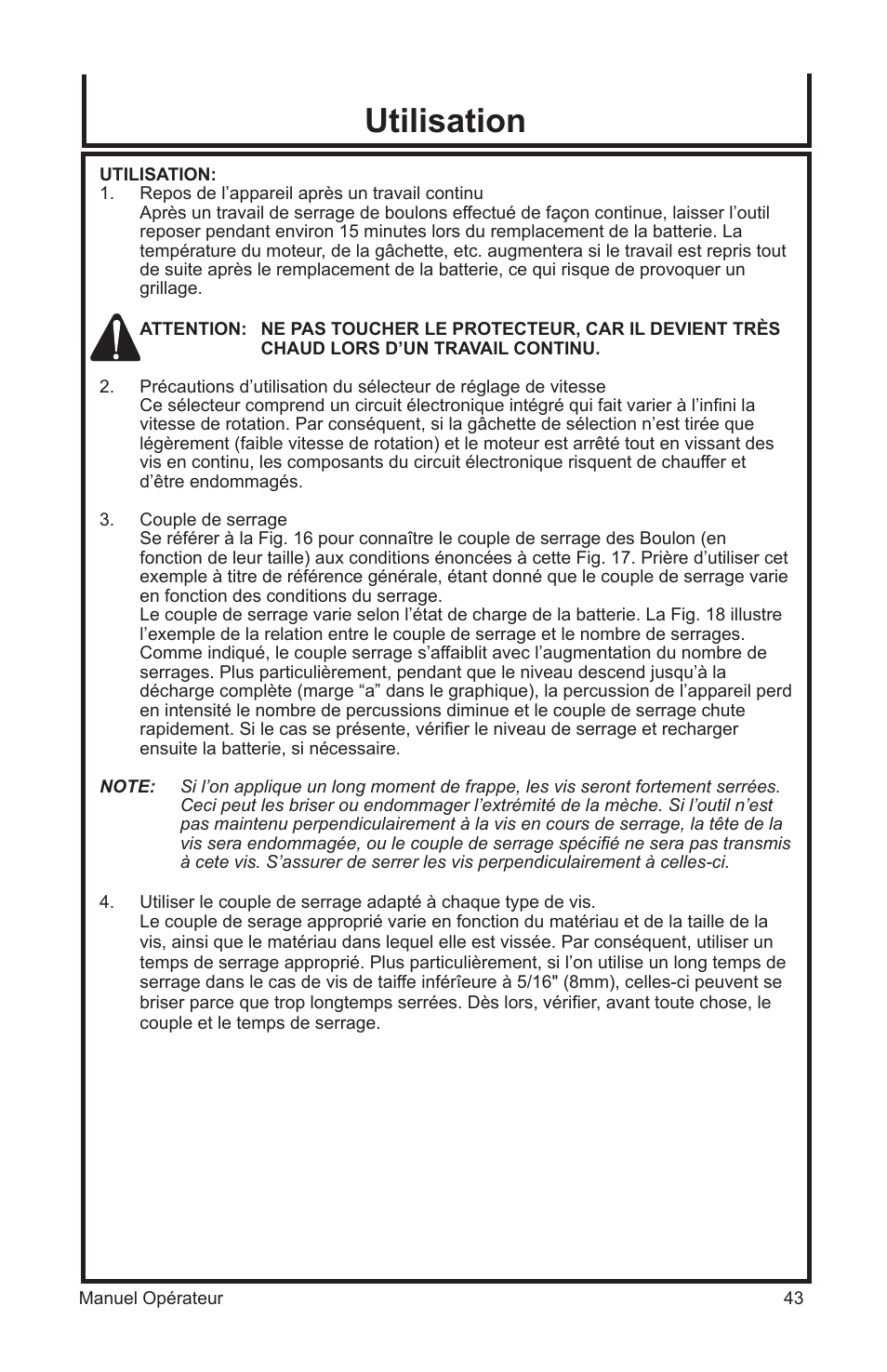 Utilisation | John Deere ET-3103-J User Manual | Page 43 / 76