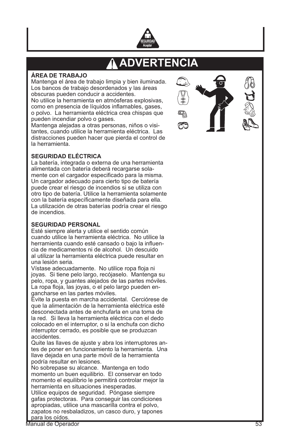 Advertencia | John Deere ET-3103-J User Manual | Page 53 / 76