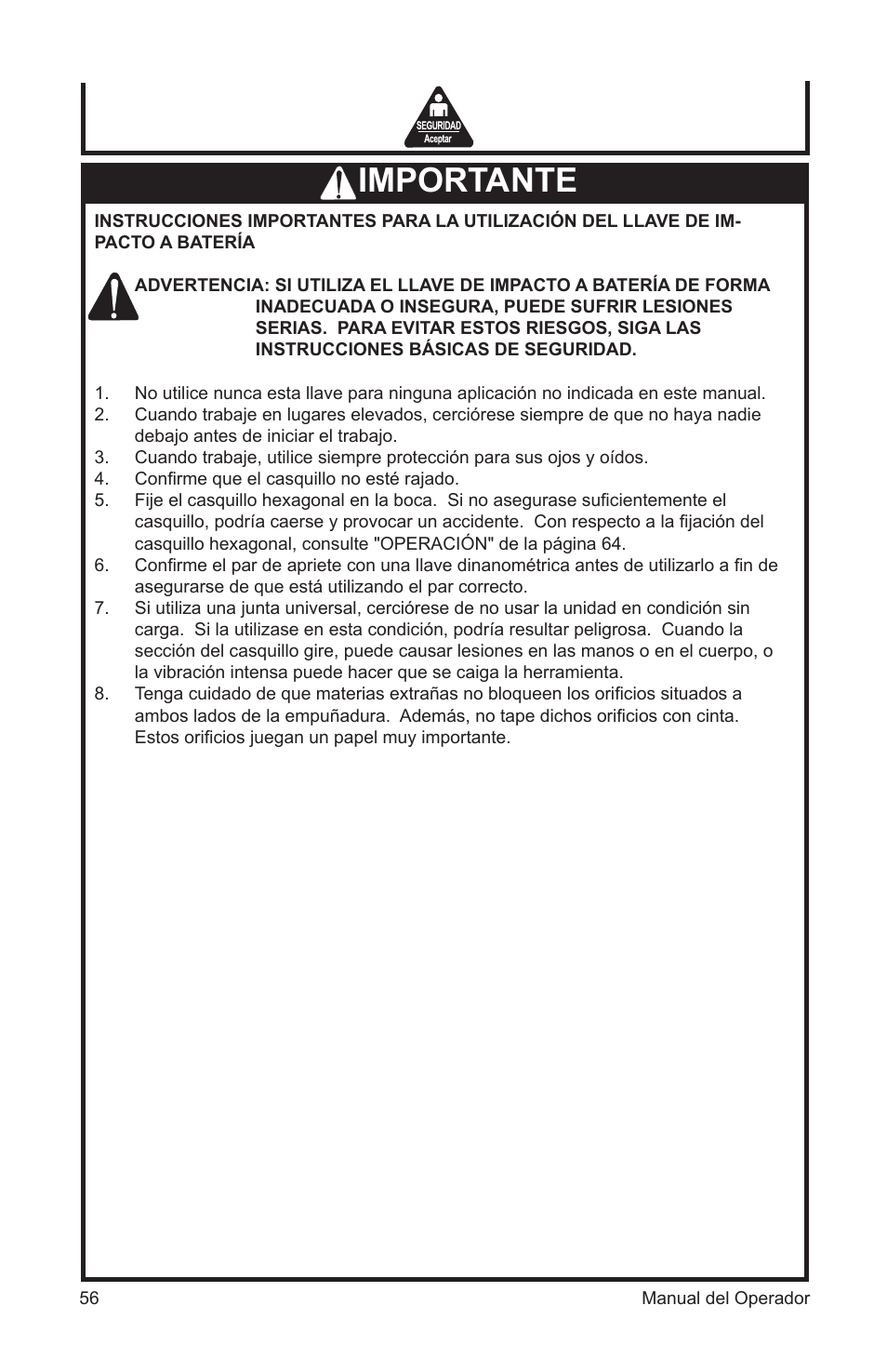Importante | John Deere ET-3103-J User Manual | Page 56 / 76