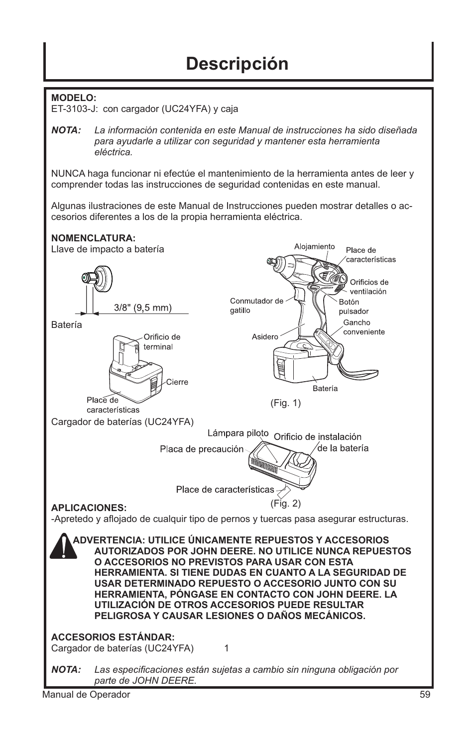 Descripción | John Deere ET-3103-J User Manual | Page 59 / 76