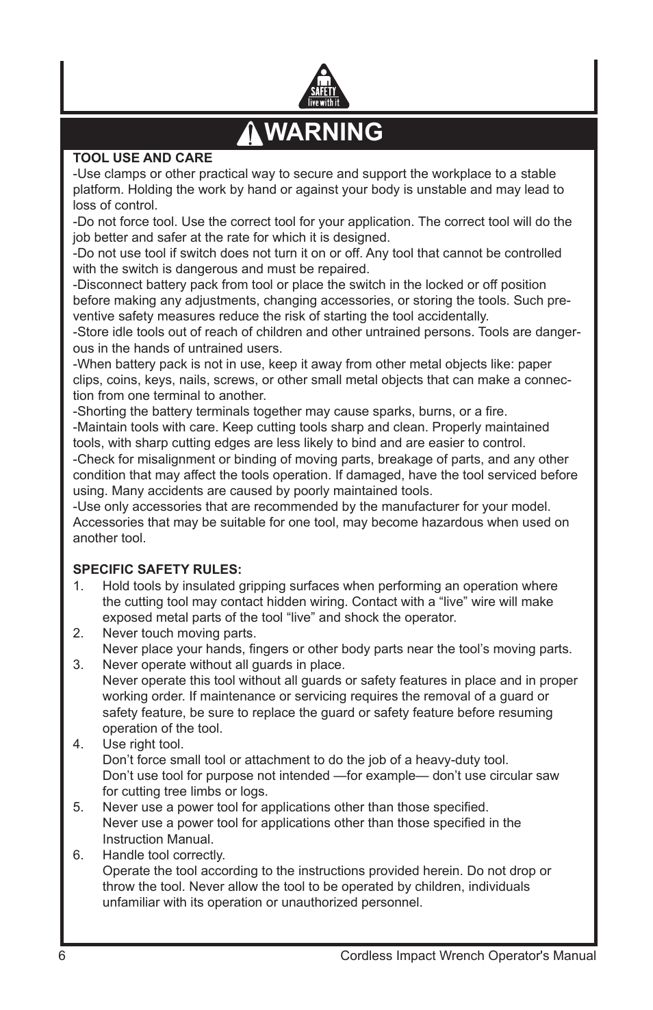 Warning | John Deere ET-3103-J User Manual | Page 6 / 76