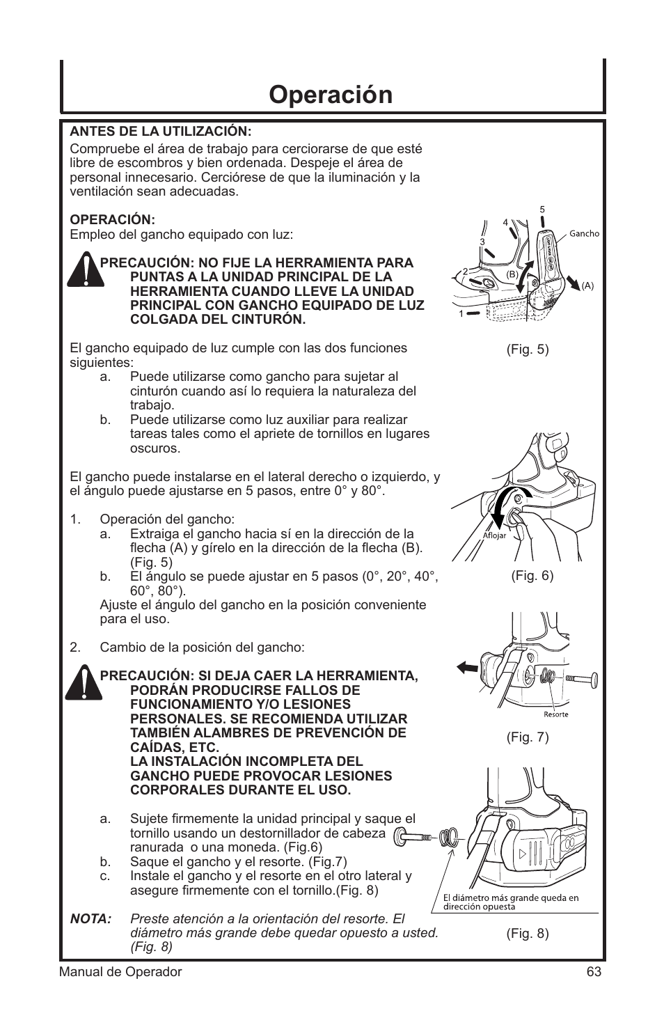 Operación | John Deere ET-3103-J User Manual | Page 63 / 76