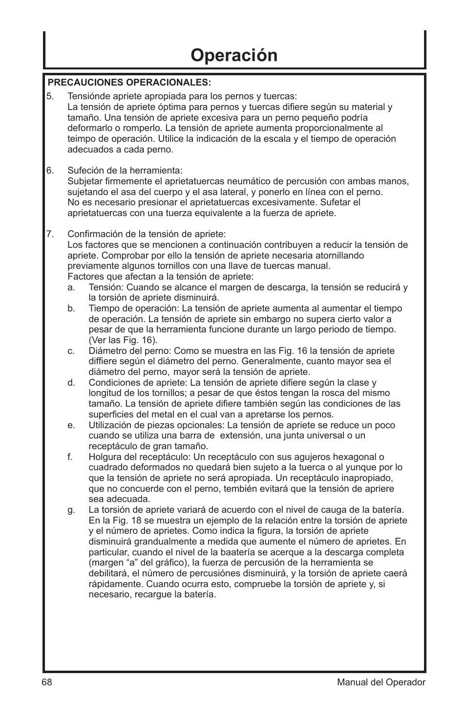 Operación | John Deere ET-3103-J User Manual | Page 68 / 76