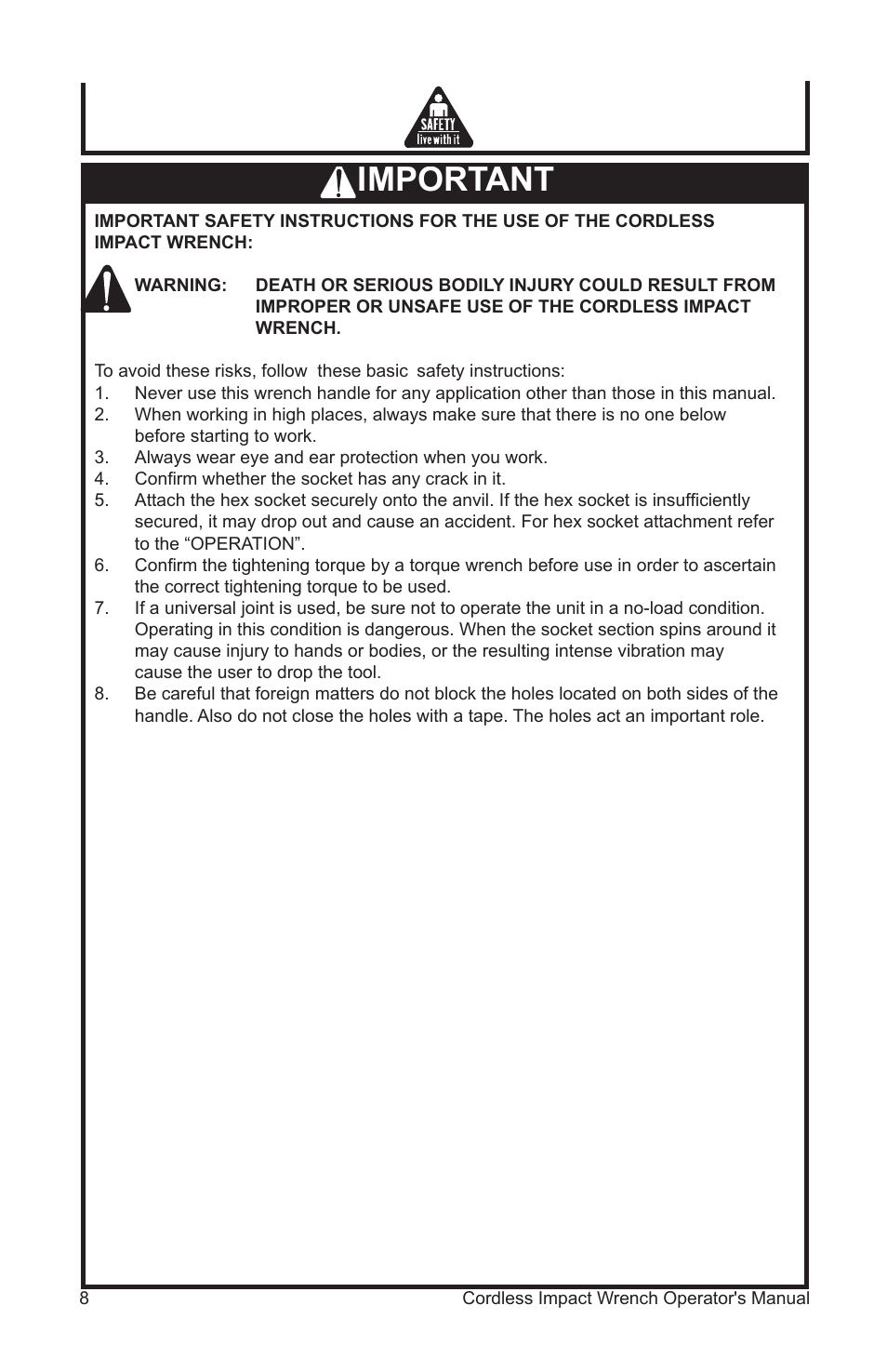 Important | John Deere ET-3103-J User Manual | Page 8 / 76