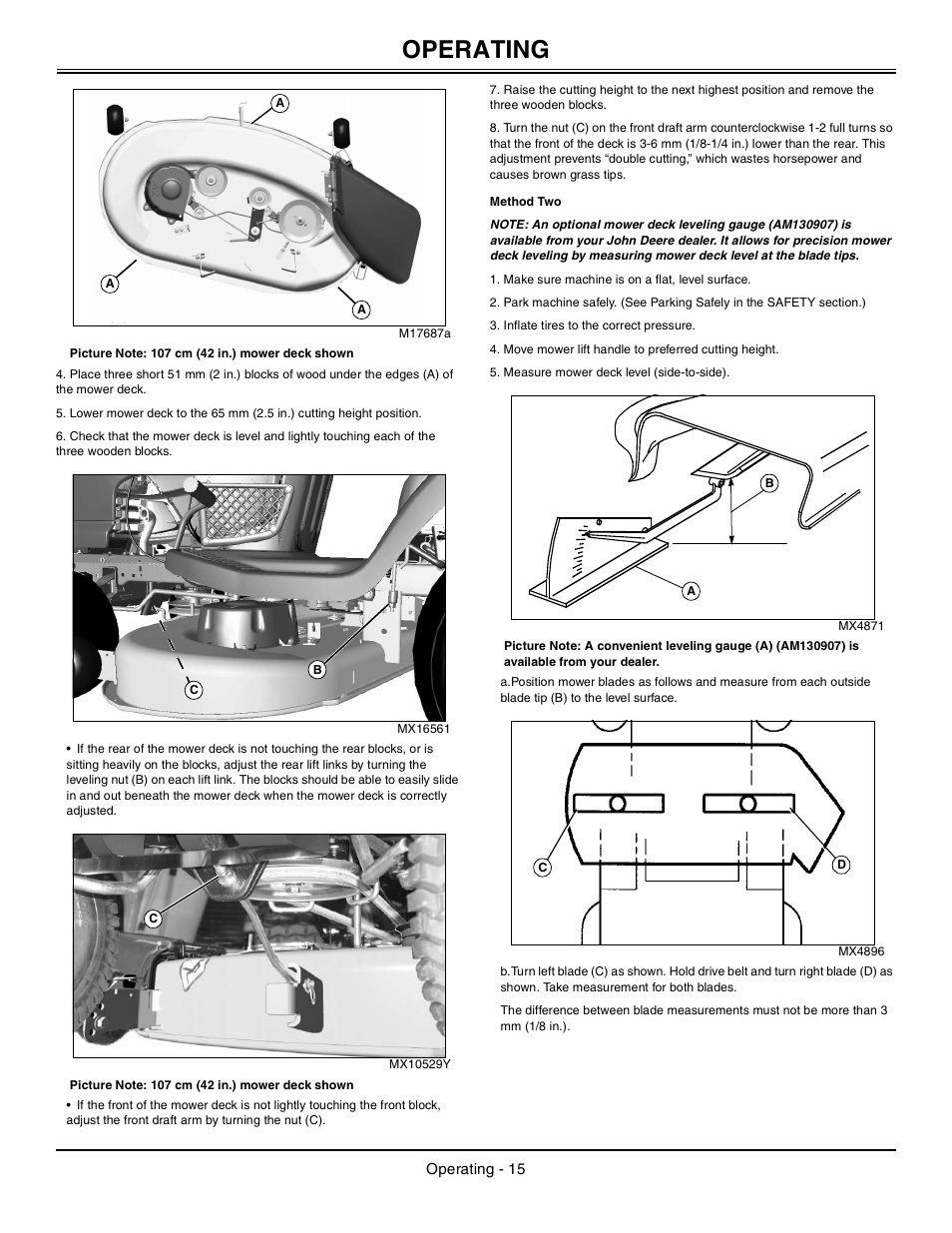 Method two, Operating | John Deere Tractor 100 Series OMG X23532 J0 User Manual | Page 16 / 56