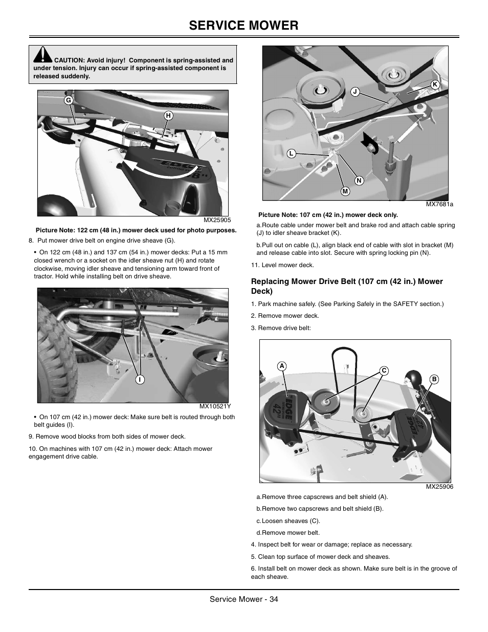 Service mower | John Deere Tractor 100 Series OMG X23532 J0 User Manual | Page 35 / 56
