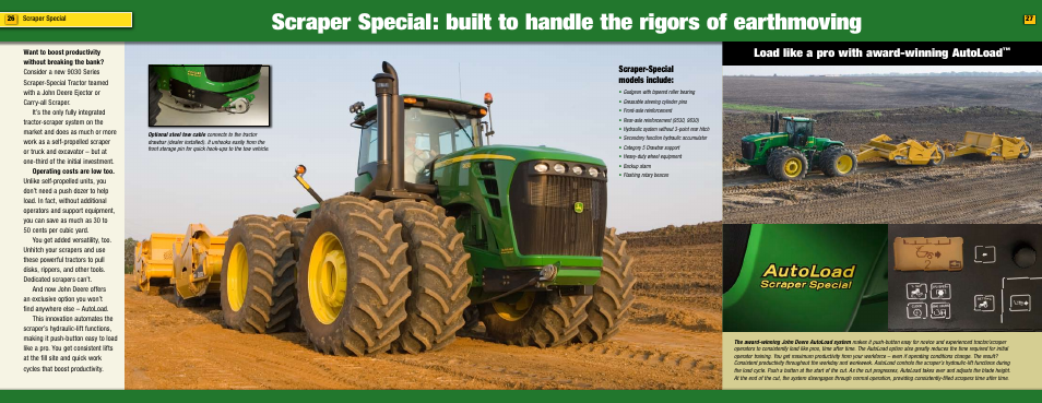Load like a pro with award-winning autoload, Scraper-special models include | John Deere 9030 Series User Manual | Page 14 / 17