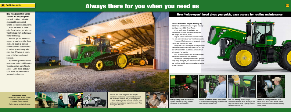 Always there for you when you need us | John Deere 9030 Series User Manual | Page 15 / 17