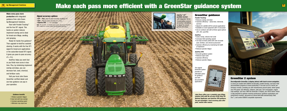 Greenstar guidance, Greenstar 2 system, Signal accuracy options | John Deere 9030 Series User Manual | Page 6 / 17