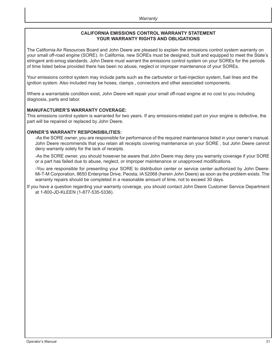 John Deere AC-G3010H User Manual | Page 31 / 98