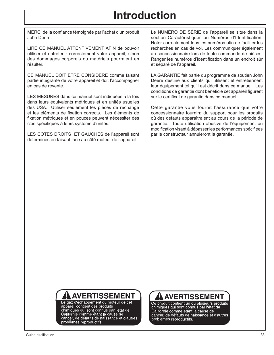Introduction | John Deere AC-G3010H User Manual | Page 33 / 98