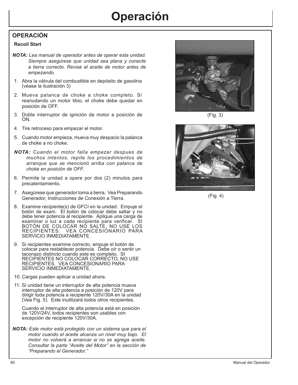 Operación | John Deere AC-G3010H User Manual | Page 80 / 98