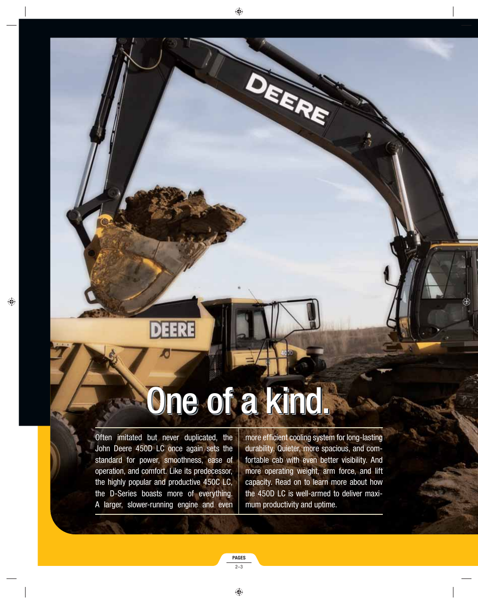 One of a kind | John Deere 450D LC User Manual | Page 2 / 18