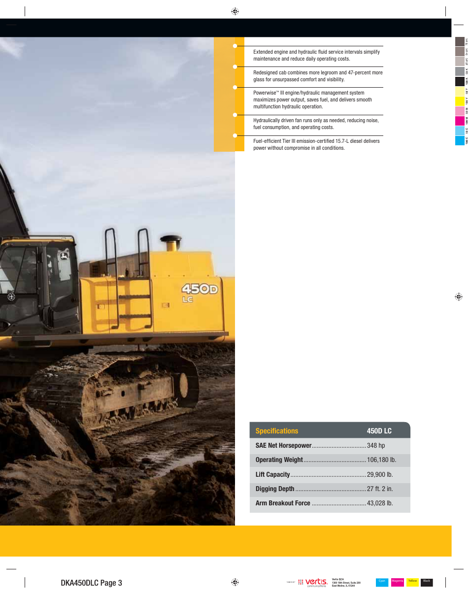 Dka450dlc page 3, Specifi cations, 450d lc | John Deere 450D LC User Manual | Page 3 / 18