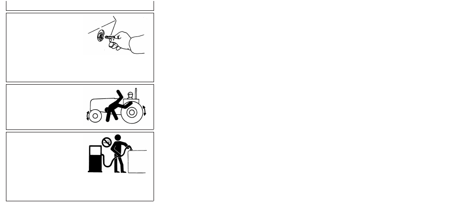 Park tractor safely, Keep riders off machine, Handle fuel safely—avoid fires | John Deere 5103E User Manual | Page 13 / 194