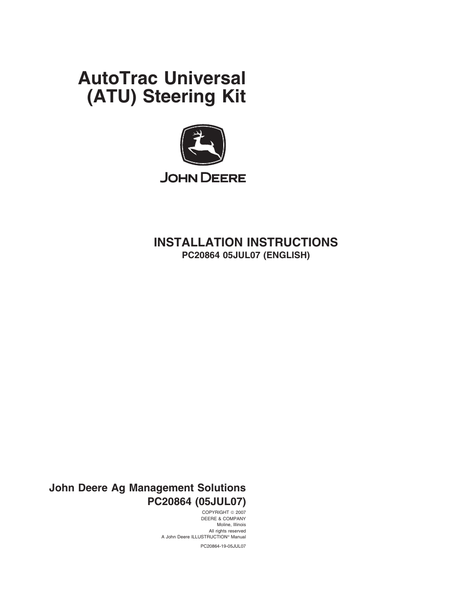 John Deere PC20864 User Manual | 24 pages