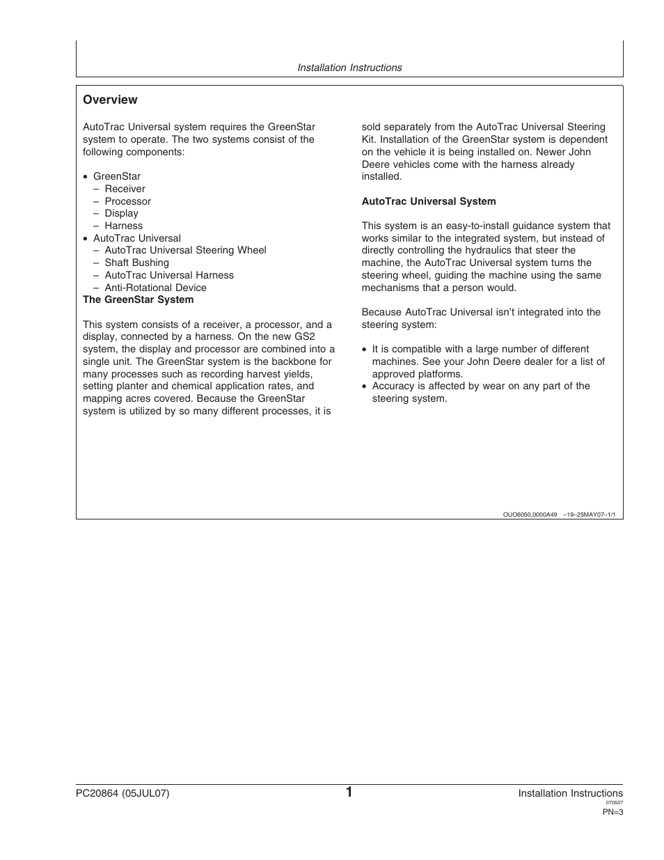 Overview | John Deere PC20864 User Manual | Page 3 / 24