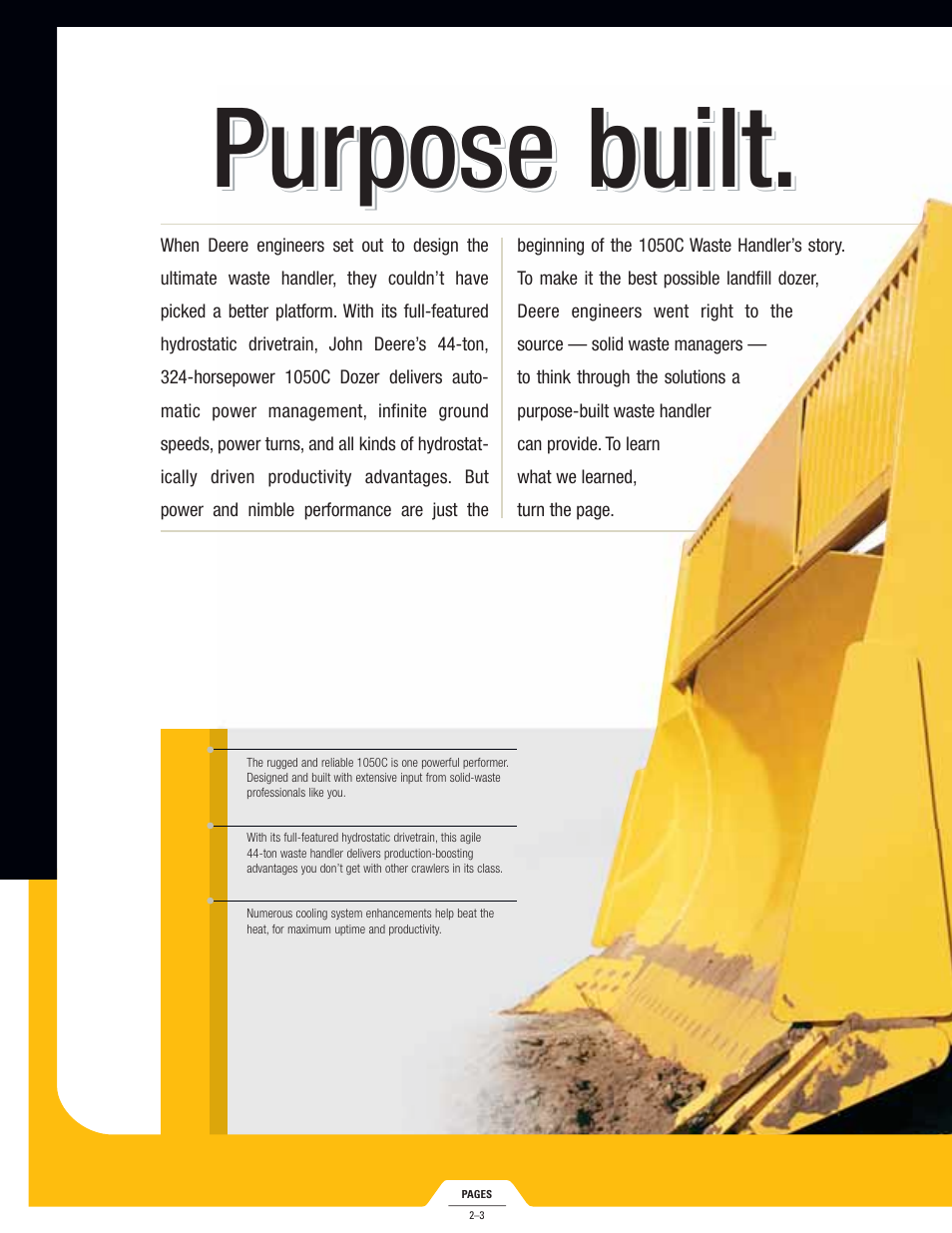 Purpose built | John Deere 1050C User Manual | Page 2 / 16