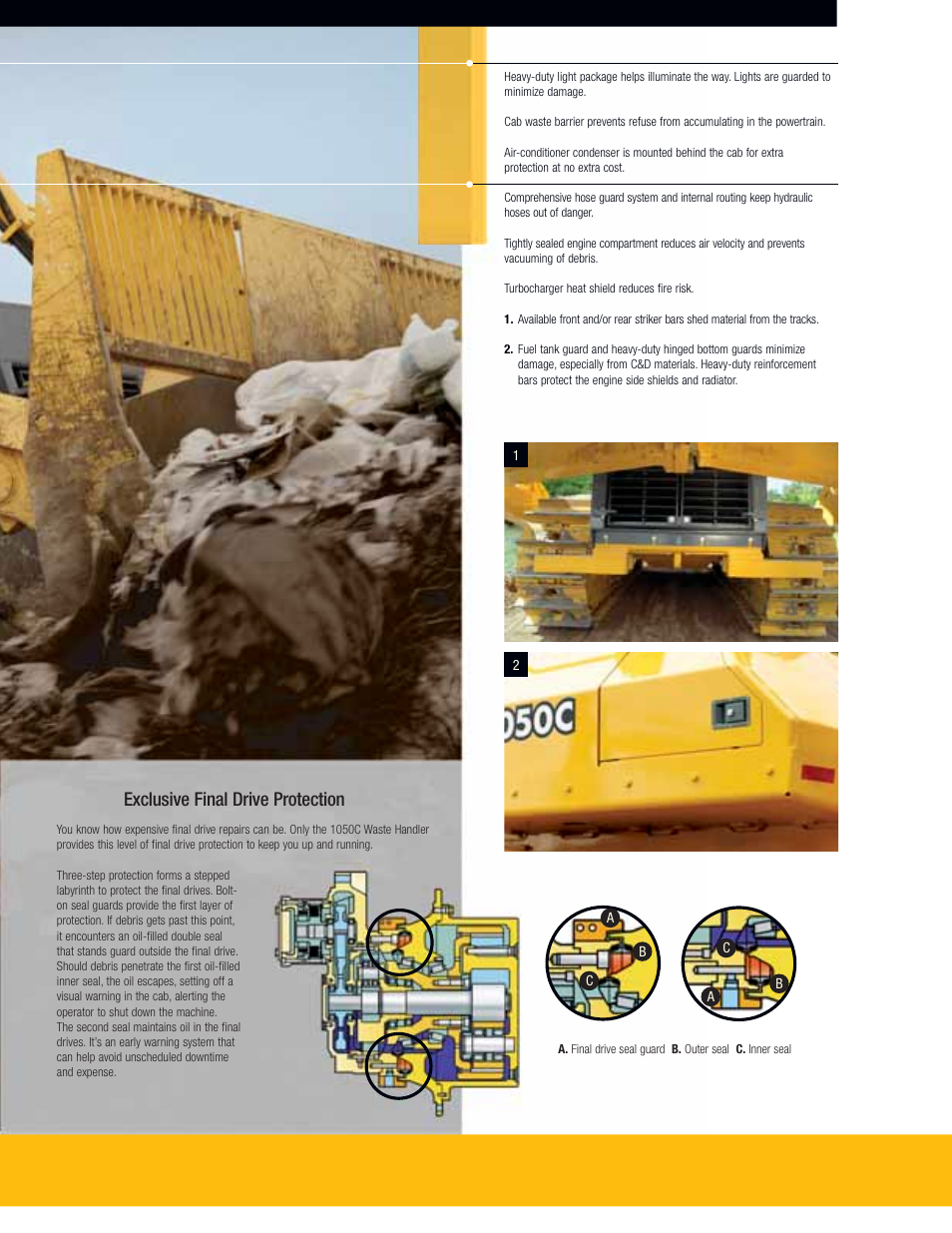 Exclusive final drive protection | John Deere 1050C User Manual | Page 7 / 16