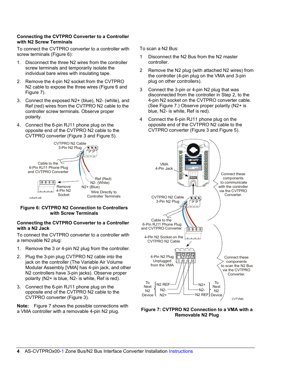 Connecting the cvtpro converter to a controller w | Johnson Controls AS-CVTPROx00-1 User Manual | Page 4 / 6