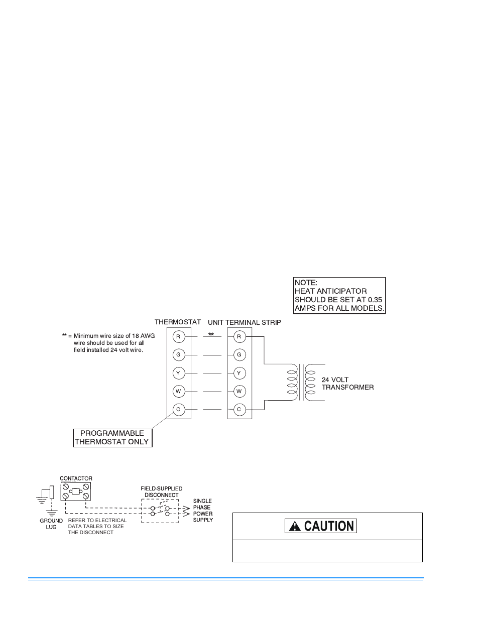 2h-heading2 - service access, 2h-heading2 - thermostat, 2h-heading2 - power and control wiring | 2h-heading2 - compressors, Typical field control wiring diagram, Typical field power wiring diagram, Programmable thermostat only | Johnson Controls AFFINITY 340968-XIM-A-0108 User Manual | Page 6 / 24