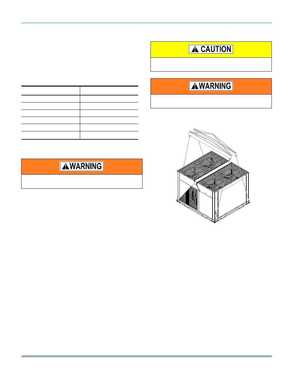 Clearances, Rigging | Johnson Controls SA PD 180 THRU 240 User Manual | Page 7 / 33