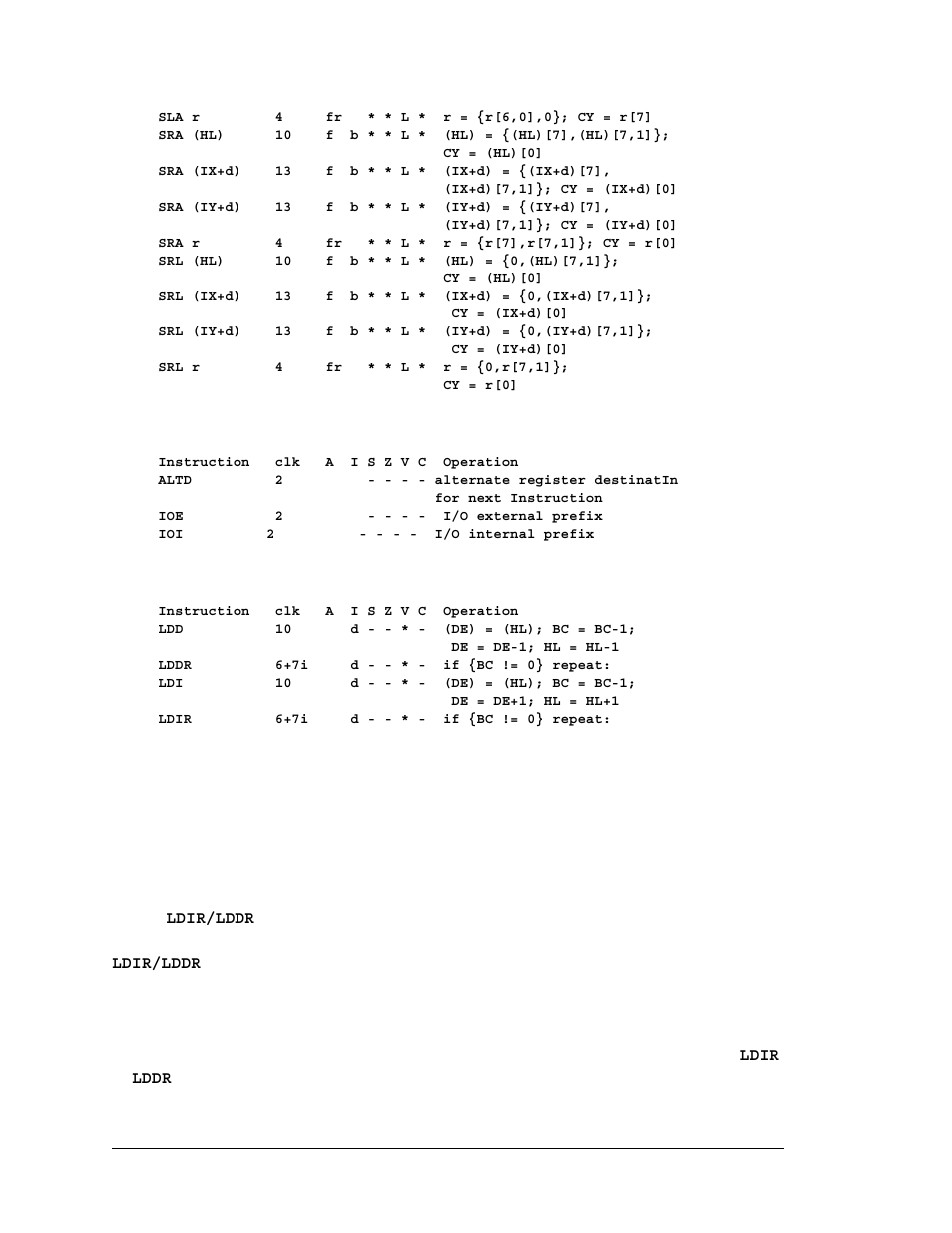 15 instruction prefixes, 16 block move instructions | Jameco Electronics Rabbit 3000 User Manual | Page 265 / 349