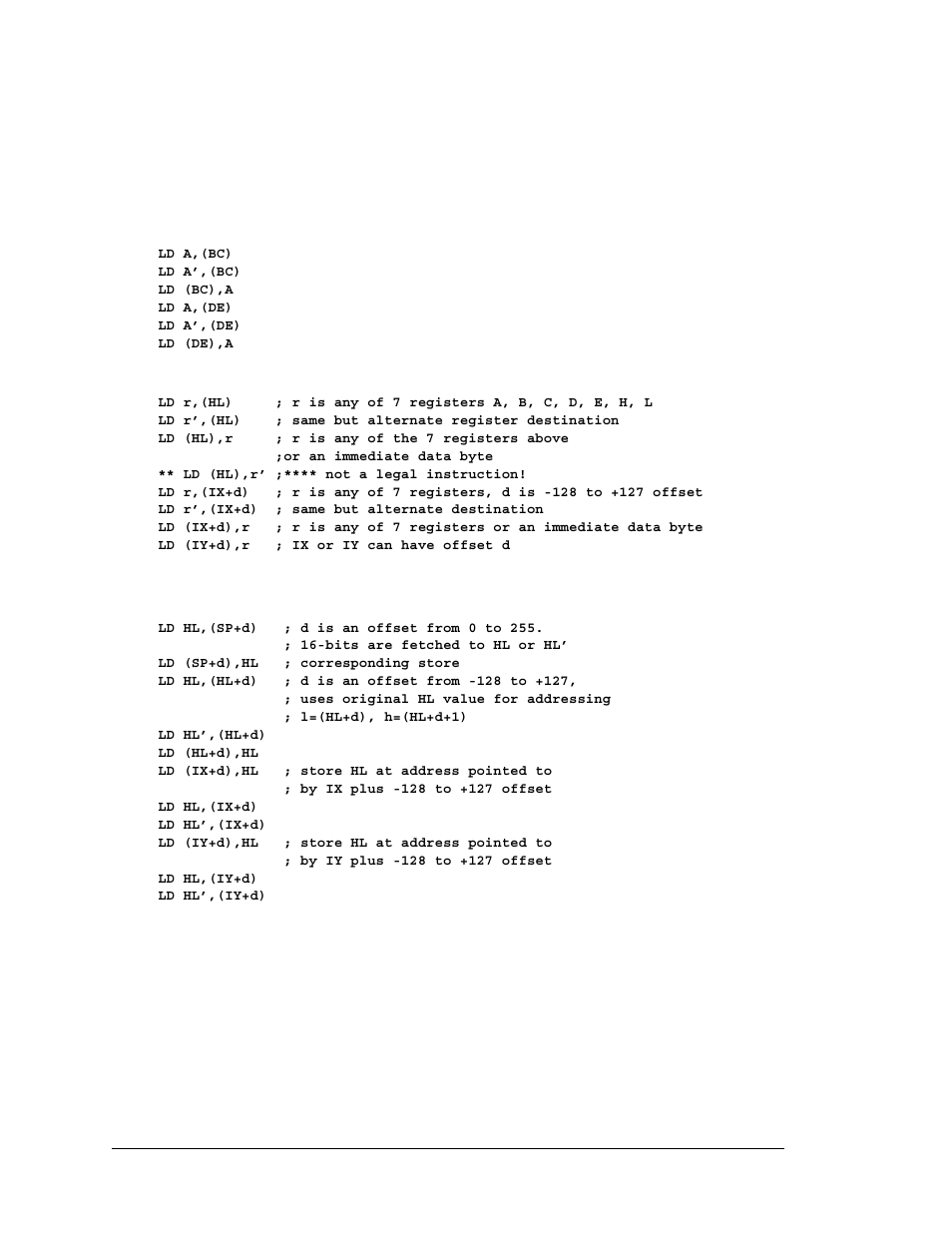 3 load or store data using an index register, Other 8-bit loads and stores are the following | Jameco Electronics Rabbit 3000 User Manual | Page 43 / 349