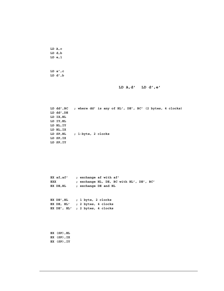4 register-to-register move, 5 register exchanges | Jameco Electronics Rabbit 3000 User Manual | Page 44 / 349