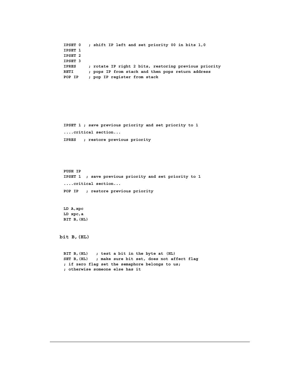 4 critical sections, 5 semaphores using bit b,(hl) | Jameco Electronics Rabbit 3000 User Manual | Page 56 / 349