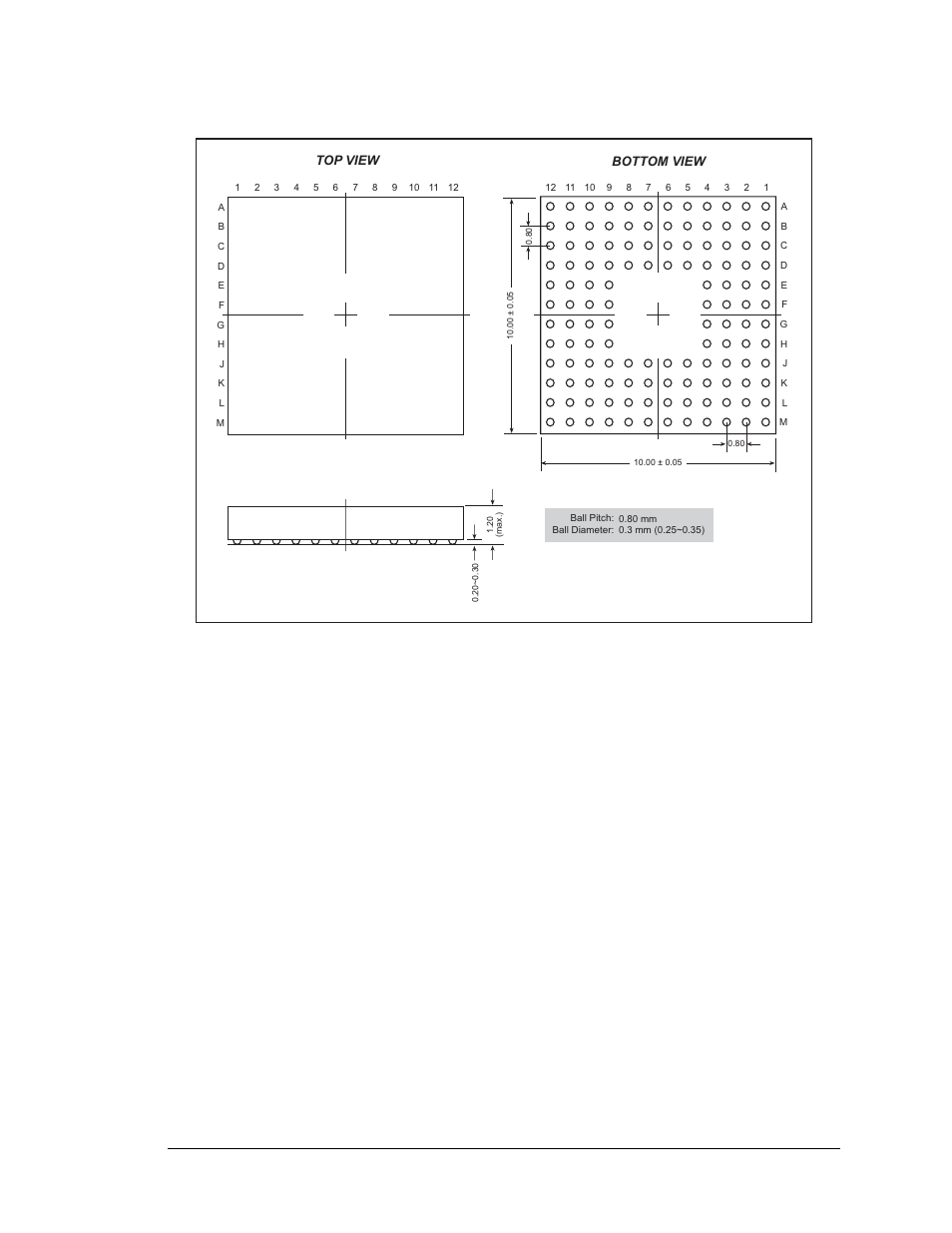 Figure 5-5. bga package outline, User’s manual 61, Top view bottom view | Jameco Electronics Rabbit 3000 User Manual | Page 70 / 349